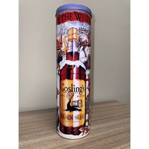 Goslings Black Seal Rum Tin Cylinder Empty Decorative‎ Collectible